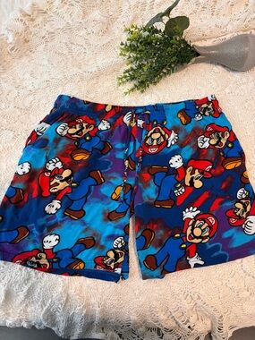Nintendo Red & Blue Mario Graphic Men’s Pajama/Shorts/Boxer Shorts